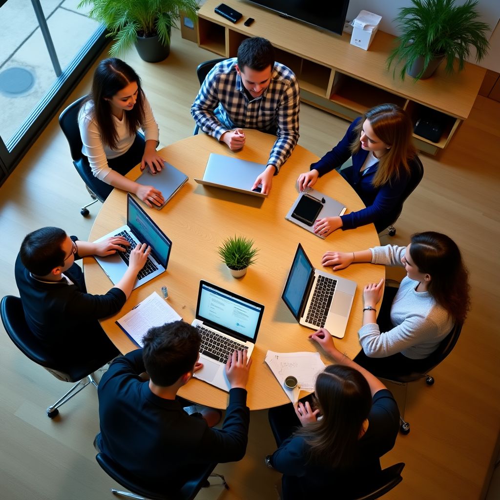 Reunión de equipo en la oficina
